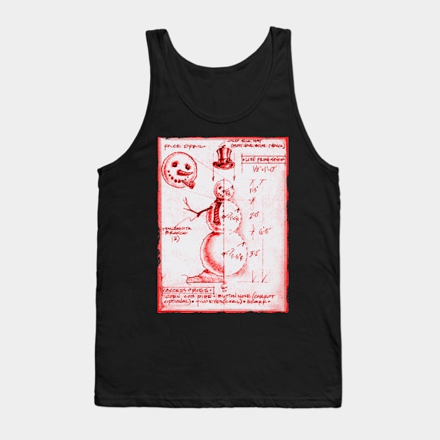 Snowman technical drawing Tank Top by KJTcreative